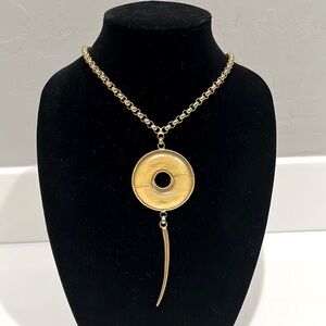 ROXANNE ASSOULIN minimalist necklace, lucite and gold tone metal